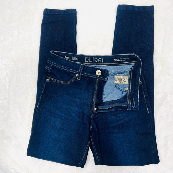 DL1961 Premium Denim Nina Super High Rise Skinny Jeans Dark Wash Size 26 - Picture 12 of 15
